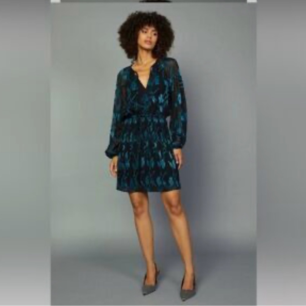 Current Air Elegant Blue Patterned Dress size XS
